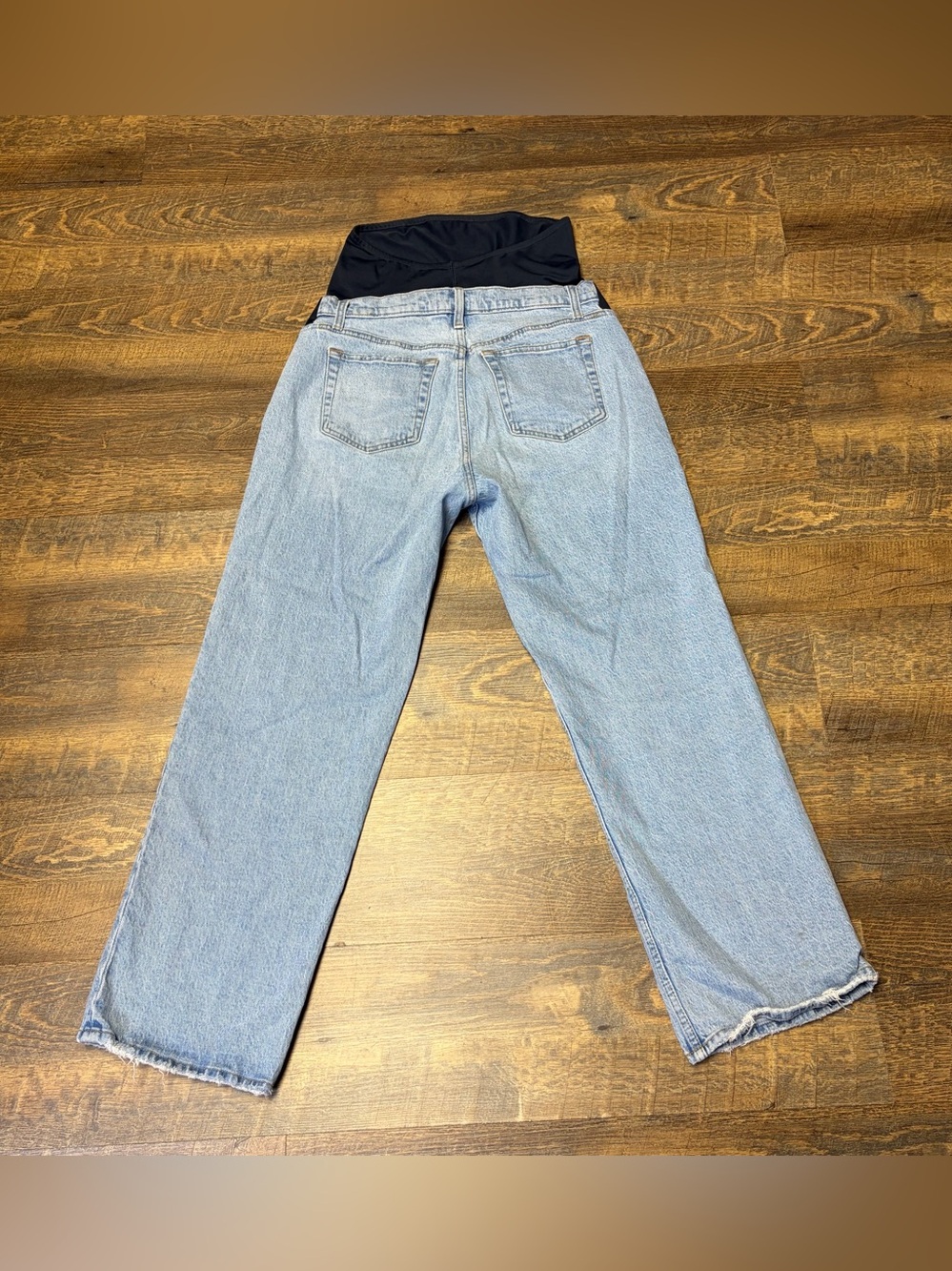 Abercrombie & Fitch “the baggy” Maternity Jeans Light Wash Straight Leg 27/4S - Picture 7 of 9